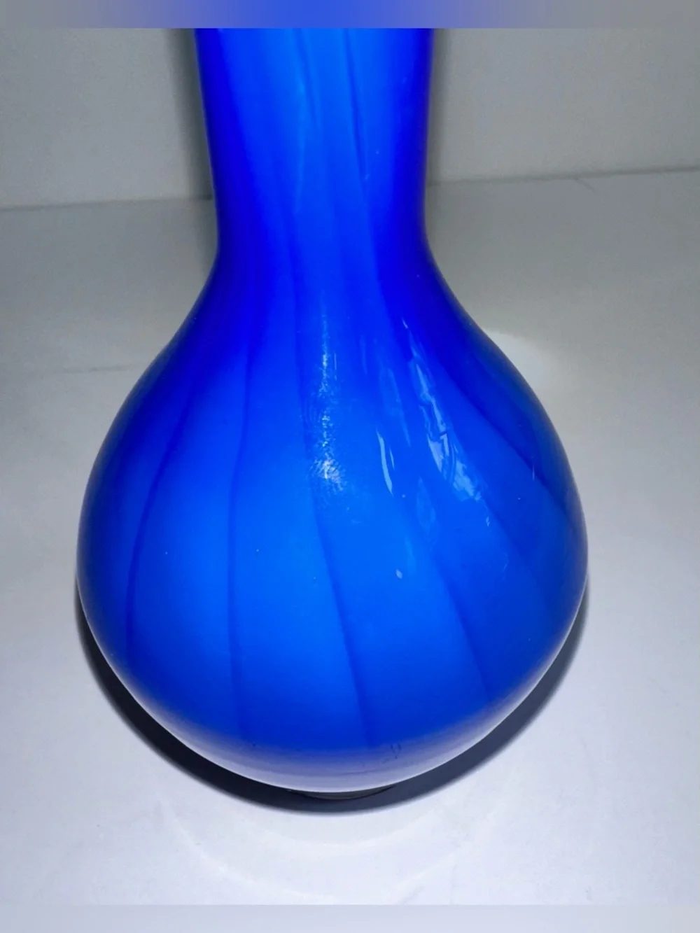 Vintage Blue Fluted Glass Bud Vase - Picture 3 of 12